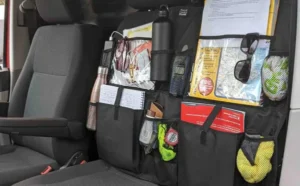 Van front seat organiser and storage